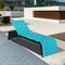Patio Rattan Lounge Adjustable Back Chair Chaise Recliner with Cushioned
